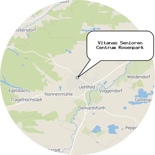 Kartenausschnitt für die Firma Vitanas Senioren Centrum Rosenpark