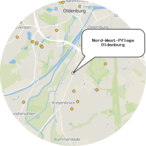 Kartenausschnitt für die Firma Nord-West-Pflege Oldenburg