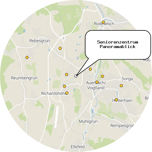 Kartenausschnitt für die Firma Seniorenzentrum Panoramablick