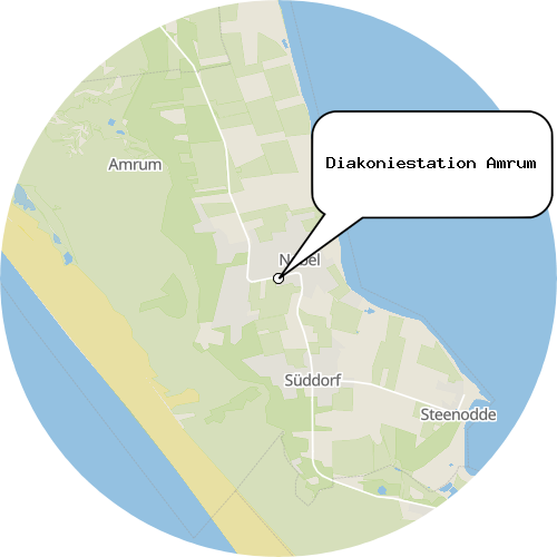 Kartenausschnitt für die Firma Diakoniestation Amrum