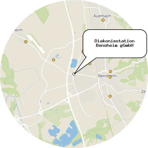 Kartenausschnitt für die Firma Diakoniestation Bensheim gGmbH