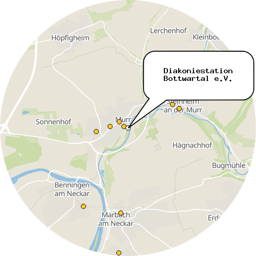 Kartenausschnitt für die Firma Diakoniestation Bottwartal e.V.