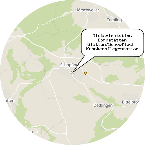 Kartenausschnitt für die Firma Diakoniestation Dornstetten Glatten/Schopfloch  Krankenpflegestation