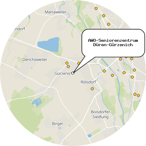 Kartenausschnitt für die Firma AWO-Seniorenzentrum Düren-Gürzenich