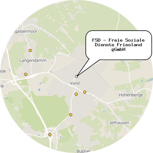 Kartenausschnitt für die Firma FSD - Freie Soziale Dienste Friesland gGmbH