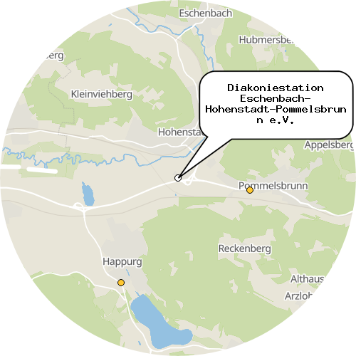 Kartenausschnitt für die Firma Diakoniestation Eschenbach- Hohenstadt-Pommelsbrunn e.V.