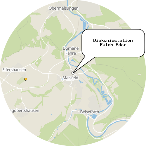 Kartenausschnitt für die Firma Diakoniestation Fulda-Eder