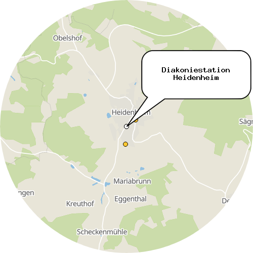 Kartenausschnitt für die Firma Diakoniestation Heidenheim