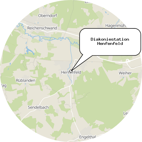 Kartenausschnitt für die Firma Diakoniestation Henfenfeld