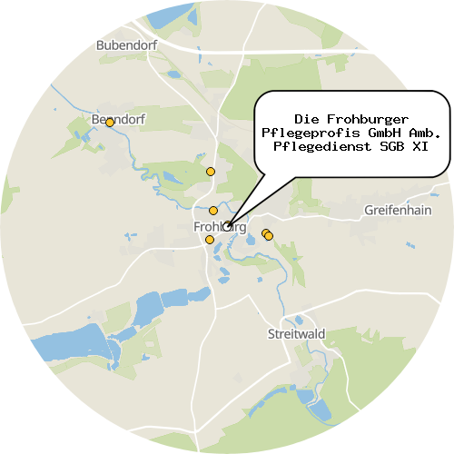 Kartenausschnitt für die Firma Die Frohburger Pflegeprofis GmbH Amb. Pflegedienst SGB XI