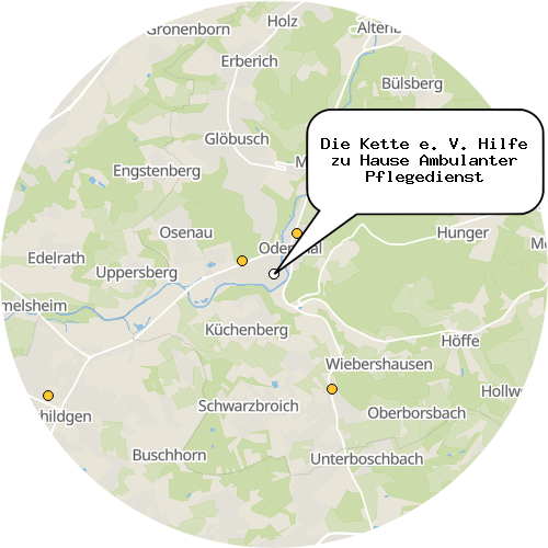 Kartenausschnitt für die Firma Die Kette e. V. Hilfe zu Hause Ambulanter Pflegedienst