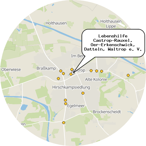 Kartenausschnitt für die Firma Lebenshilfe Castrop-Rauxel, Oer-Erkenschwick, Datteln, Waltrop e. V.