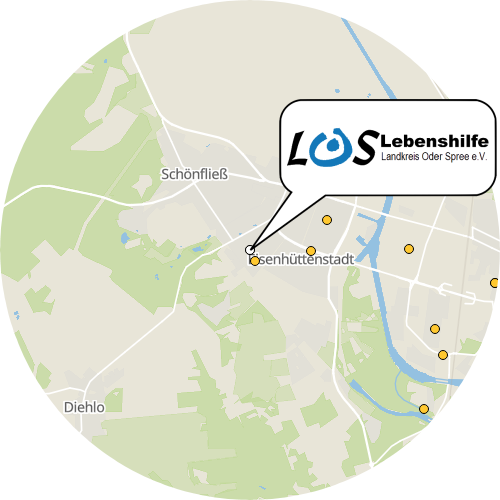 Kartenausschnitt für die Firma Lebenshilfe Landkreis Oder-Spree e.V.