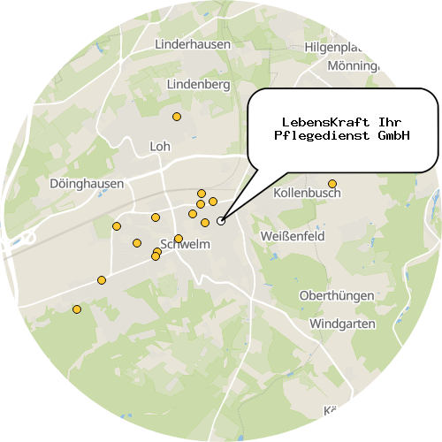 Kartenausschnitt für die Firma LebensKraft Ihr Pflegedienst GmbH