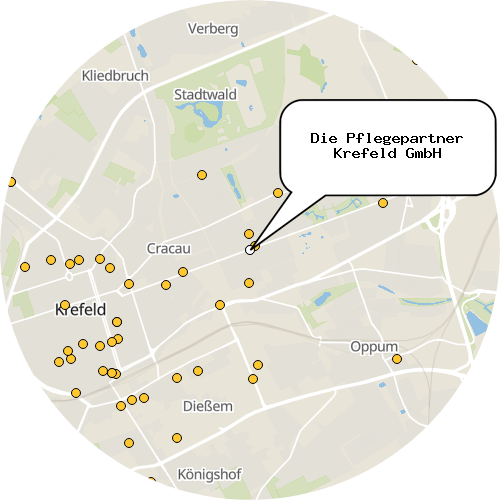 Kartenausschnitt für die Firma Die Pflegepartner Krefeld GmbH