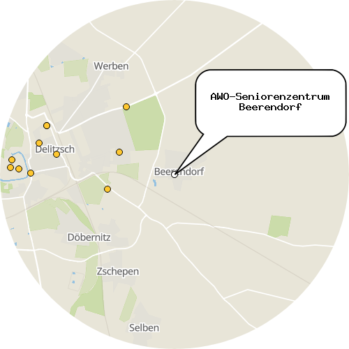 Kartenausschnitt für die Firma AWO-Seniorenzentrum Beerendorf