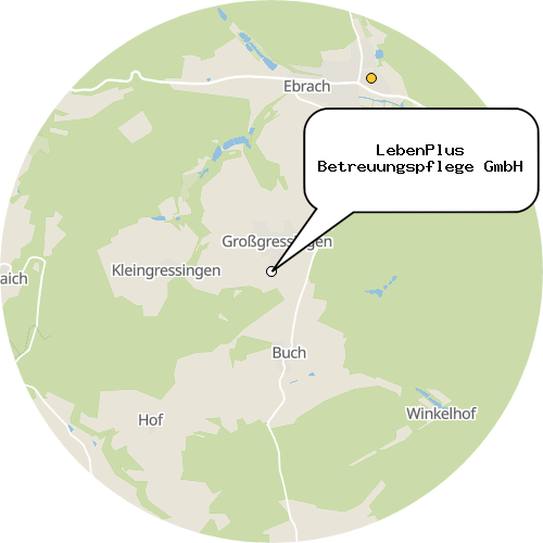 Kartenausschnitt für die Firma LebenPlus Betreuungspflege GmbH