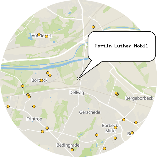Kartenausschnitt für die Firma Martin Luther Mobil
