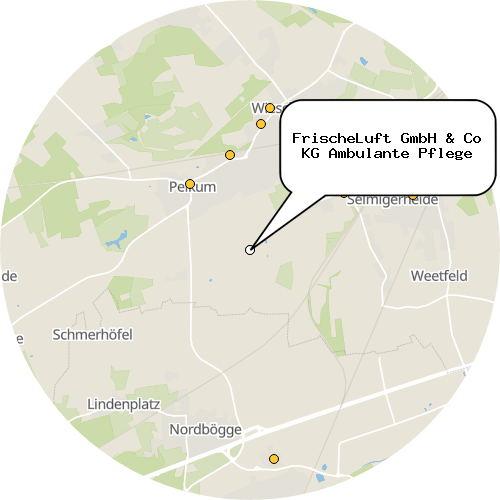 Kartenausschnitt für die Firma FrischeLuft GmbH & Co KG Ambulante Pflege