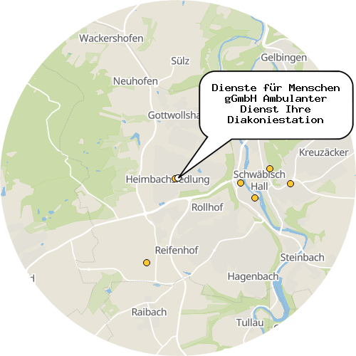 Kartenausschnitt für die Firma Dienste für Menschen gGmbH Ambulanter Dienst Ihre Diakoniestation