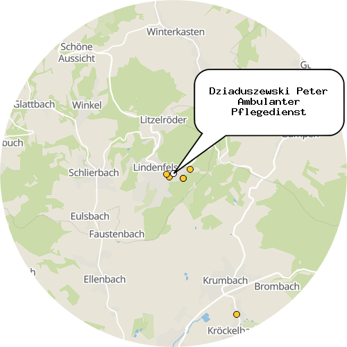 Kartenausschnitt für die Firma Dziaduszewski Peter Ambulanter Pflegedienst