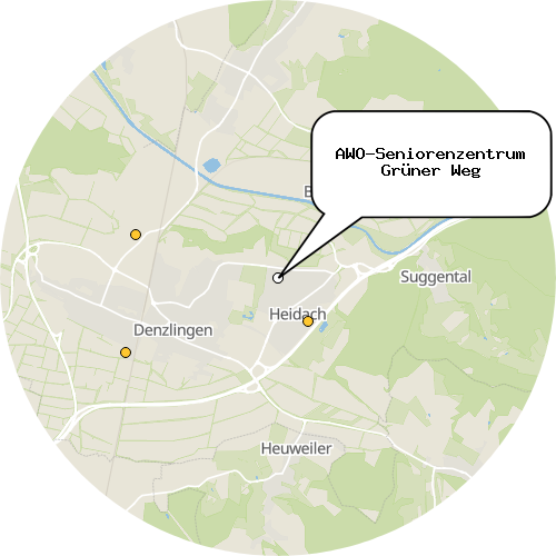 Kartenausschnitt für die Firma AWO-Seniorenzentrum Grüner Weg