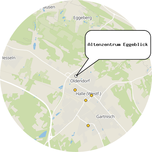 Kartenausschnitt für die Firma Altenzentrum Eggeblick