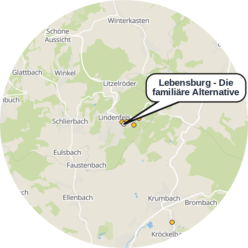 Kartenausschnitt für die Firma Lebensburg - Die familiäre Alternative