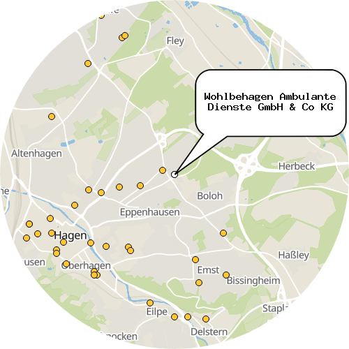 Kartenausschnitt für die Firma Wohlbehagen Ambulante Dienste GmbH & Co KG