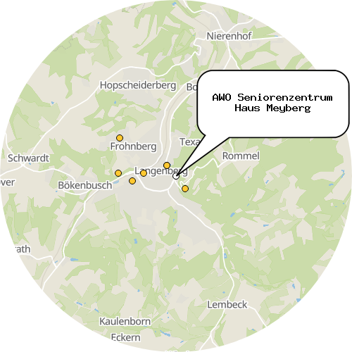 Kartenausschnitt für die Firma AWO Seniorenzentrum Haus Meyberg
