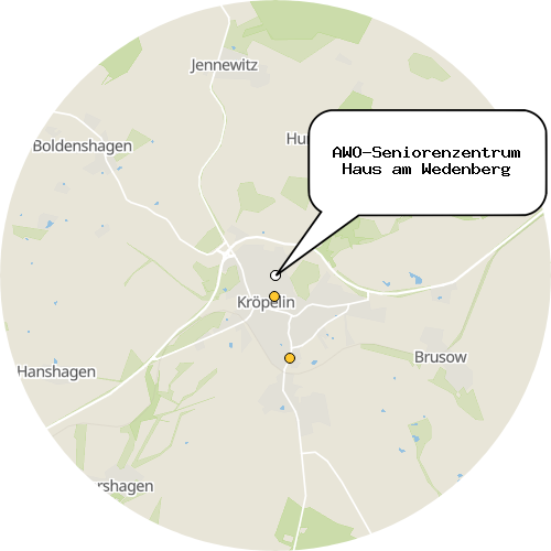 Kartenausschnitt für die Firma AWO-Seniorenzentrum Haus am Wedenberg