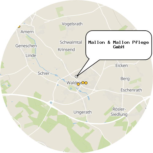 Kartenausschnitt für die Firma Mallon & Mallon Pflege GmbH
