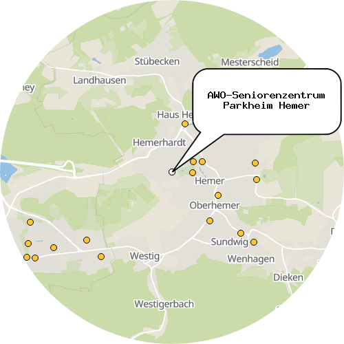Kartenausschnitt für die Firma AWO-Seniorenzentrum Parkheim Hemer