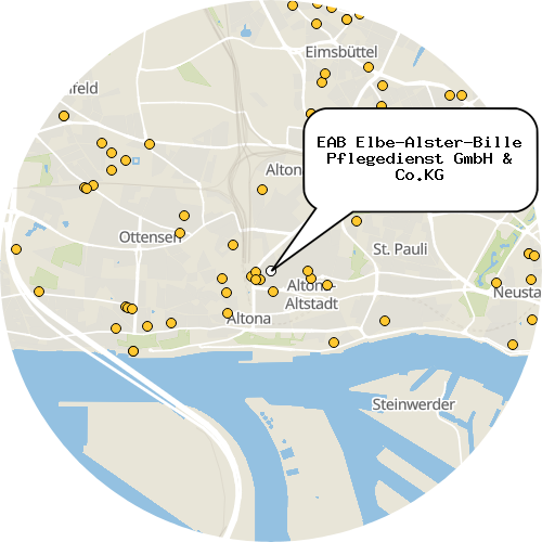 Kartenausschnitt für die Firma EAB Elbe-Alster-Bille Pflegedienst GmbH & Co.KG