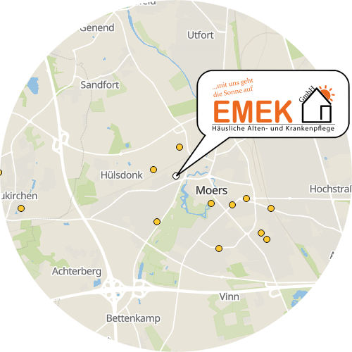 Kartenausschnitt für die Firma EMEK Pflegedienst GmbH