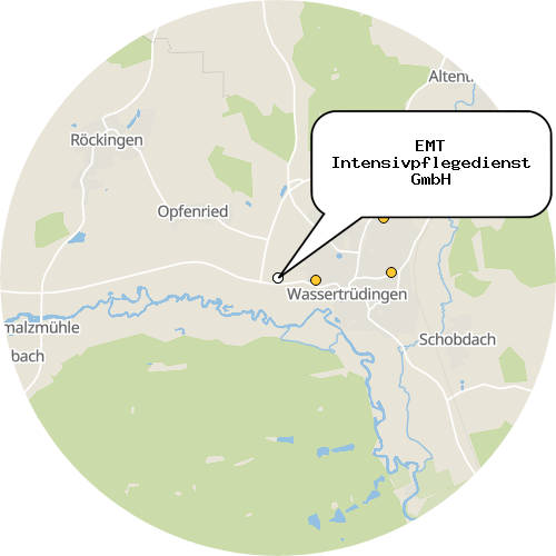 Kartenausschnitt für die Firma EMT Intensivpflegedienst GmbH