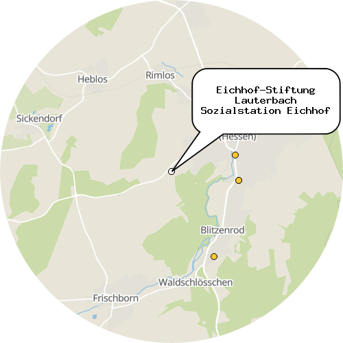 Kartenausschnitt für die Firma Eichhof-Stiftung Lauterbach Sozialstation Eichhof