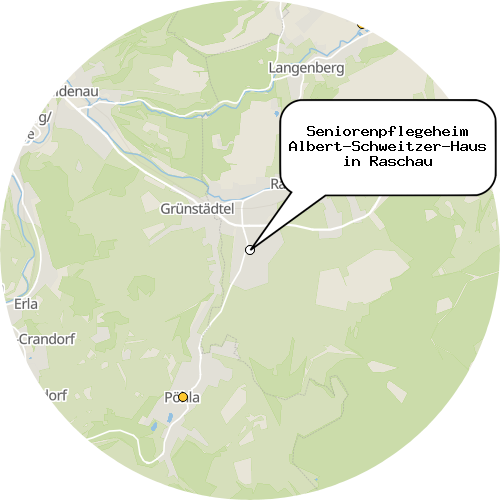 Kartenausschnitt für die Firma Seniorenpflegeheim Albert-Schweitzer-Haus in Raschau