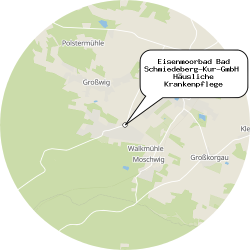 Kartenausschnitt für die Firma Eisenmoorbad Bad Schmiedeberg-Kur-GmbH  Häusliche Krankenpflege