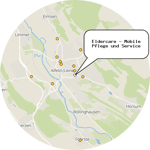 Kartenausschnitt für die Firma Eldercare - Mobile Pflege und Service