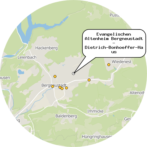 Kartenausschnitt für die Firma Evangelischen Altenheim Bergneustadt - Dietrich-Bonhoeffer-Haus