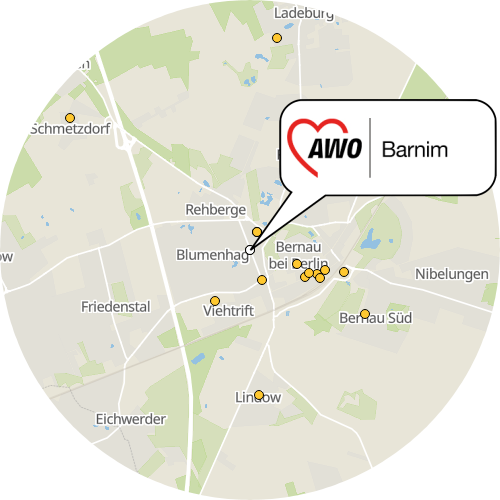Kartenausschnitt für die Firma AWO Sozialstation Bernau