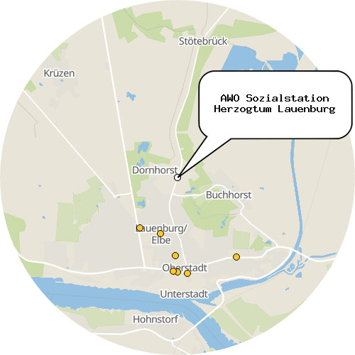 Kartenausschnitt für die Firma AWO Sozialstation Herzogtum Lauenburg