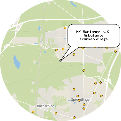 Kartenausschnitt für die Firma MK Sanicare e.K. Ambulante Krankenpflege