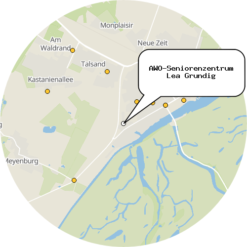 Kartenausschnitt für die Firma AWO-Seniorenzentrum Lea Grundig