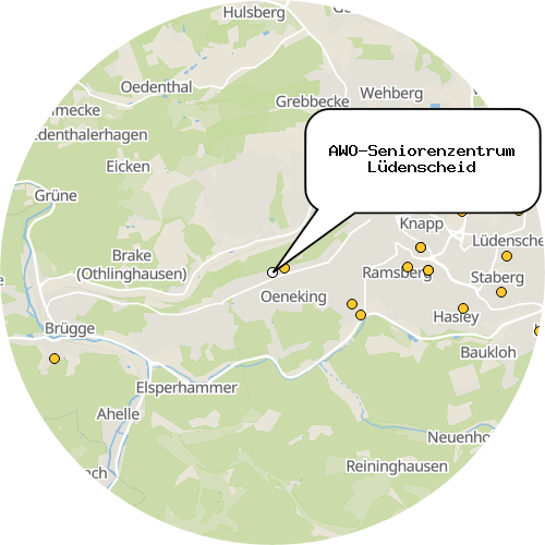 Kartenausschnitt für die Firma AWO-Seniorenzentrum Lüdenscheid