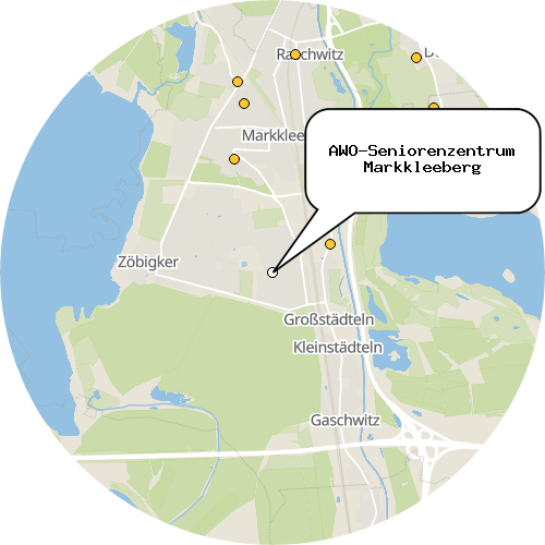 Kartenausschnitt für die Firma AWO-Seniorenzentrum Markkleeberg