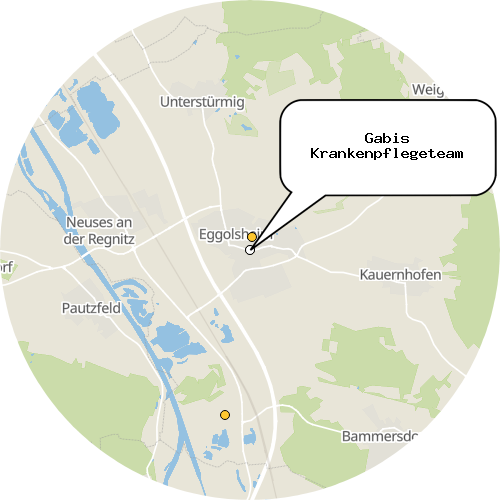 Kartenausschnitt für die Firma Gabis Krankenpflegeteam