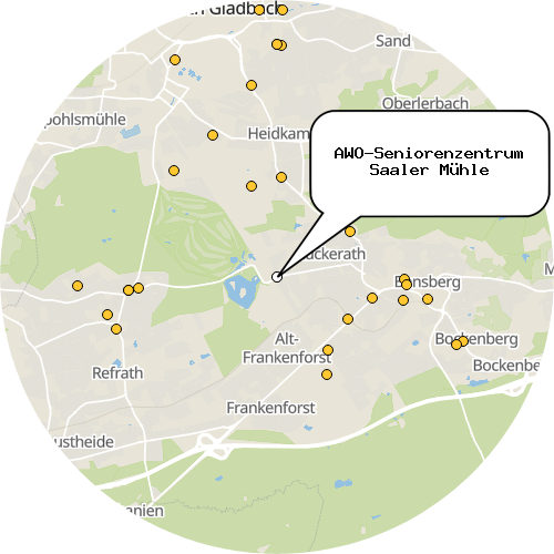 Kartenausschnitt für die Firma AWO-Seniorenzentrum Saaler Mühle