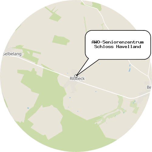 Kartenausschnitt für die Firma AWO-Seniorenzentrum Schloss Havelland